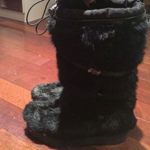 Tory Burch Nili Rabbit fur boots